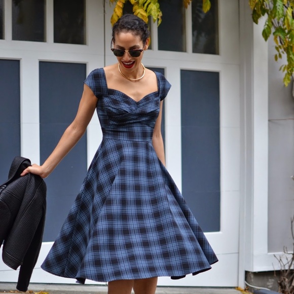 Stop Staring Dresses & Skirts - Stop Staring Blue Plaid Swing Dress